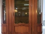 Винтажная витрина со стеклами и стеклянными полками 0